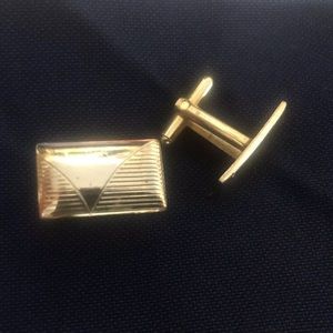 Cufflinks Suit Accessory Gold Toggle Style 1960's